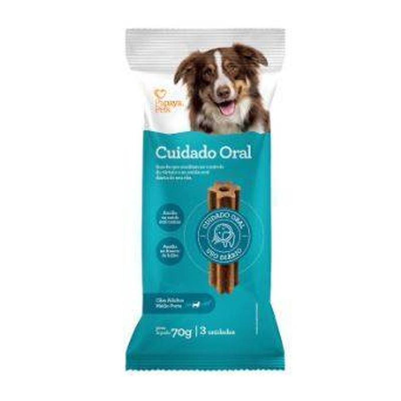 Cuidado Oral Papaya Pets 70g Medio Porte 3 Und Un