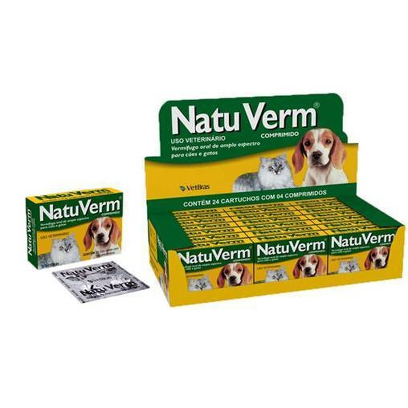 Natu Verm Comprimido Cart C/04 Comp. Caixa Com 24 Un.