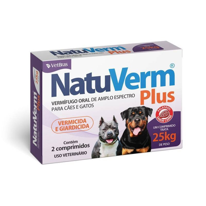 Natu Verm Plus 1650mg Comprimido Cart C/02 Comp. Display Com 24 Un.