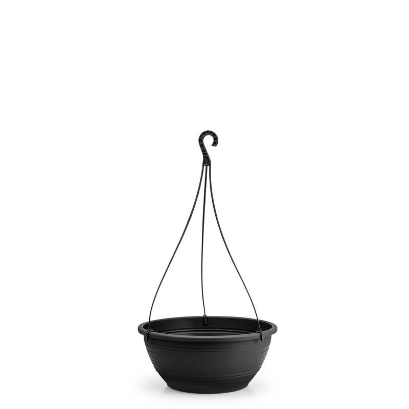 Vaso Redondo 1,5 Litros Com Alca 30 Cm Preto Un