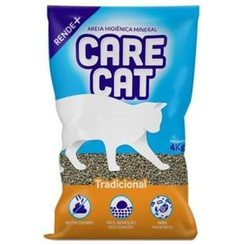 Areia Care Cat Tradicional Media 4kg Fardo Com 6 Unidades Un