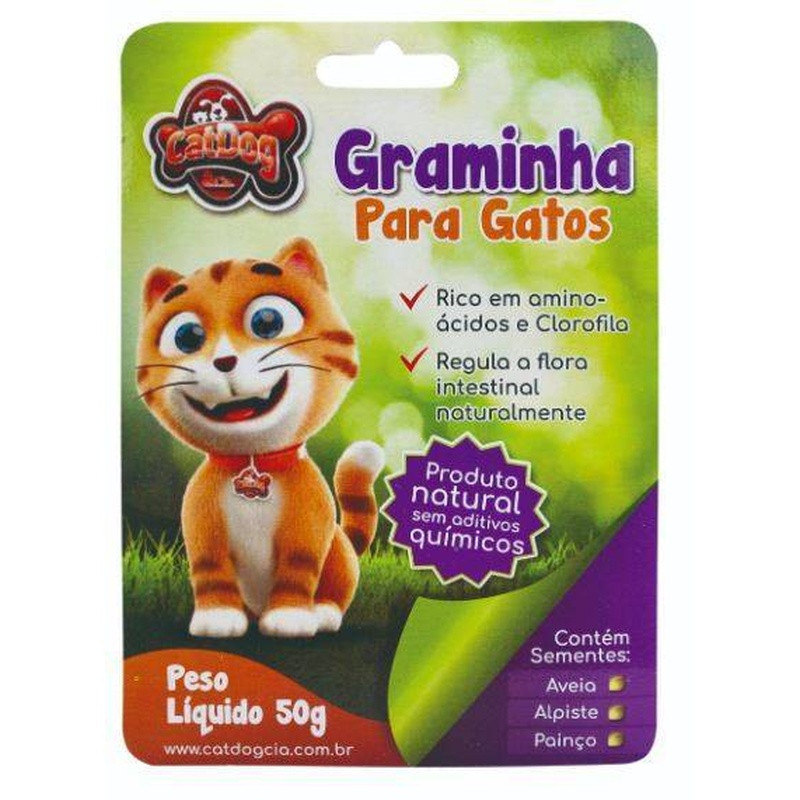 Catdog Graminha Gatos 50 Gr Nova Versão Un