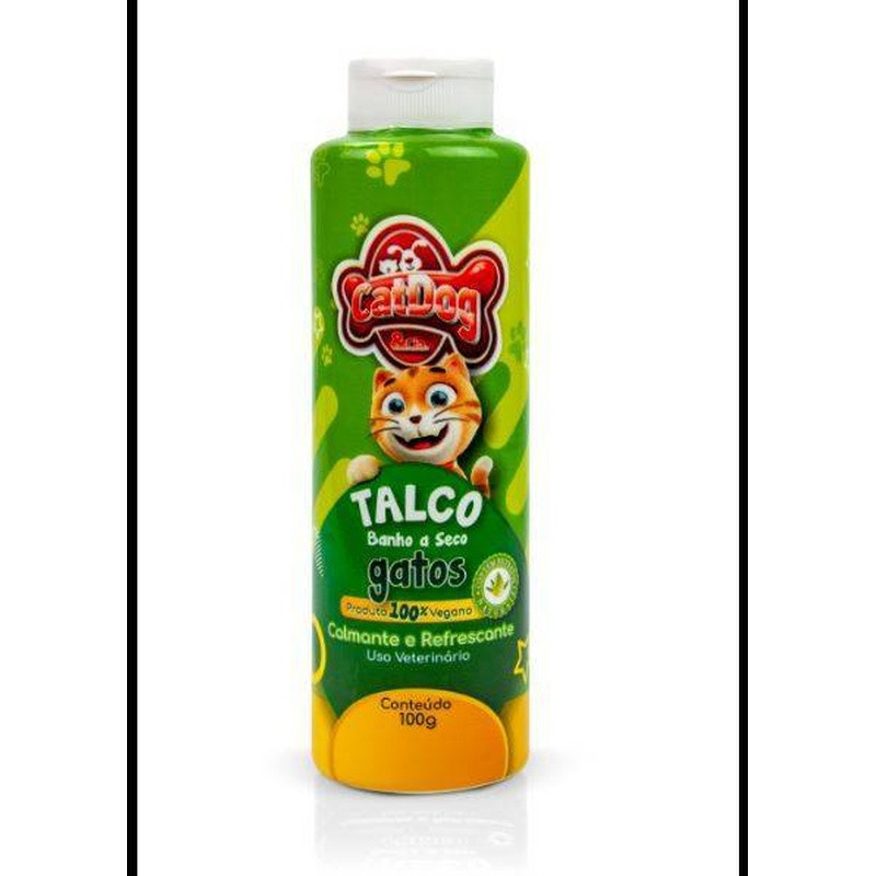 Catdog Talco Banho A Seco Gatos 100g Caixa Com 12 Und