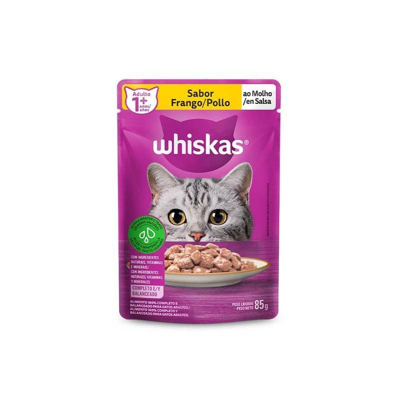 Whiskas Sache Adulto Frango Dp 85gr Caixa Com 40x85gr