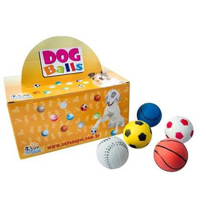 Display 24 Bolas De Borrachas Grandes Savana Dog109 Un