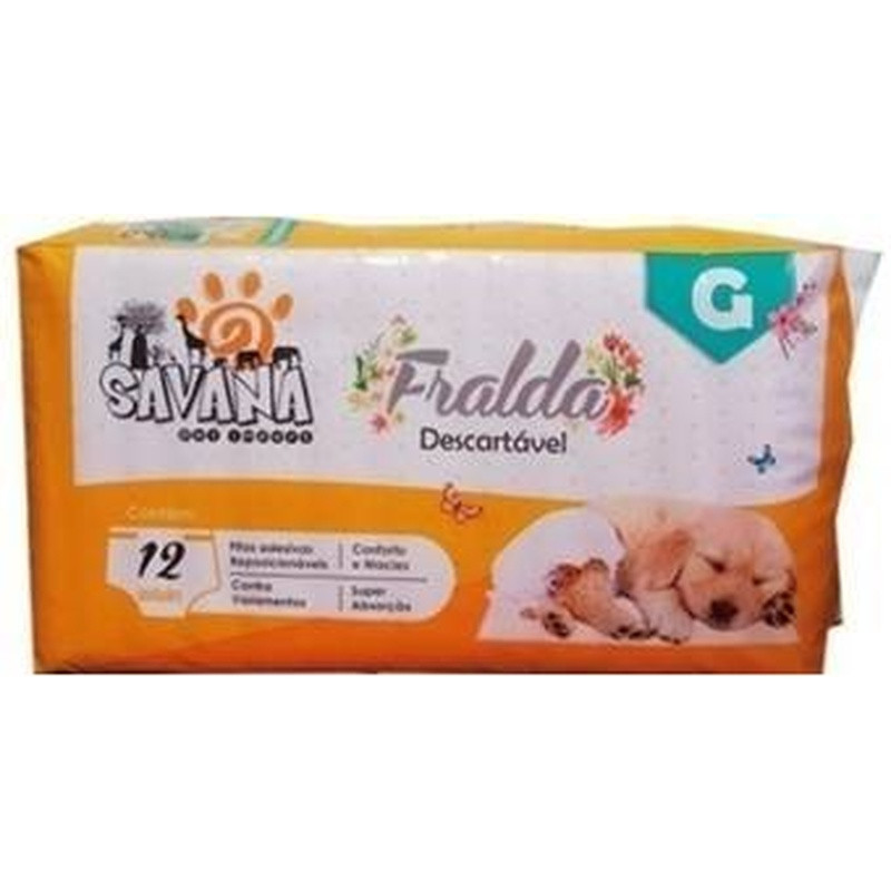 Fralda Descartavel Tamanho G - Pacote Com 12 Unid (Dog205) Un