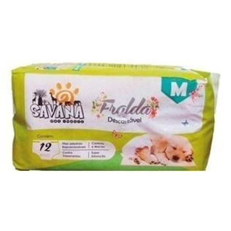 Fralda Descartavel Tamanho M - Pacote Com 12 Unid (Dog204) Un