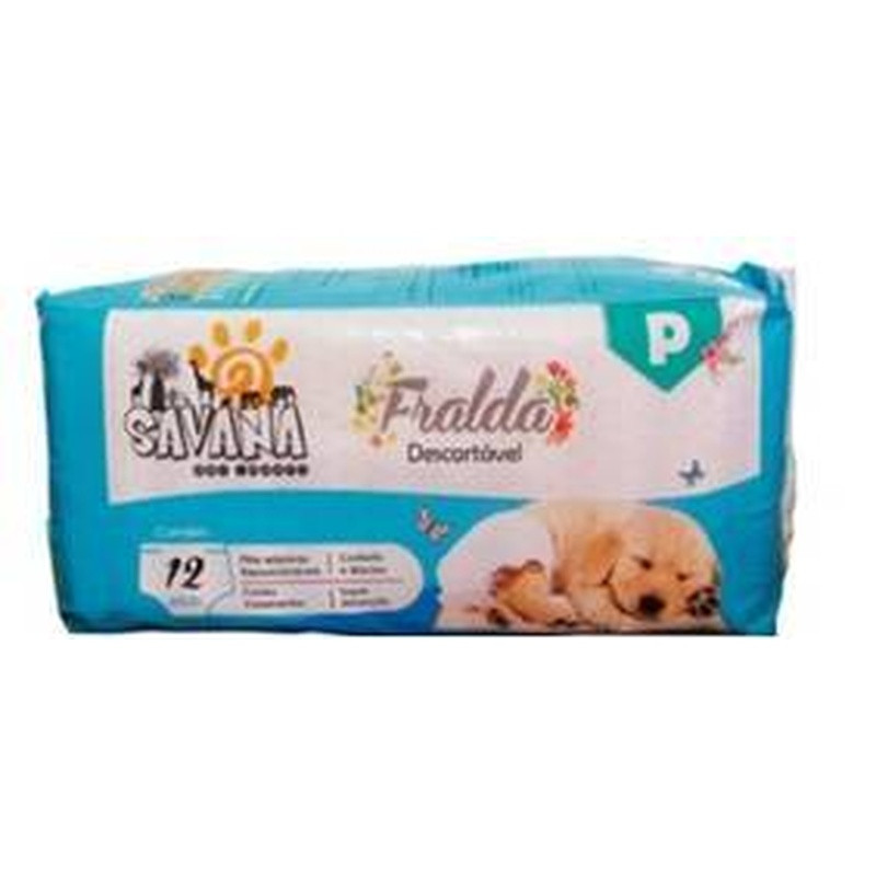 Fralda Descartavel Tamanho P - Pacote Com 12 Unid (Dog203) Un