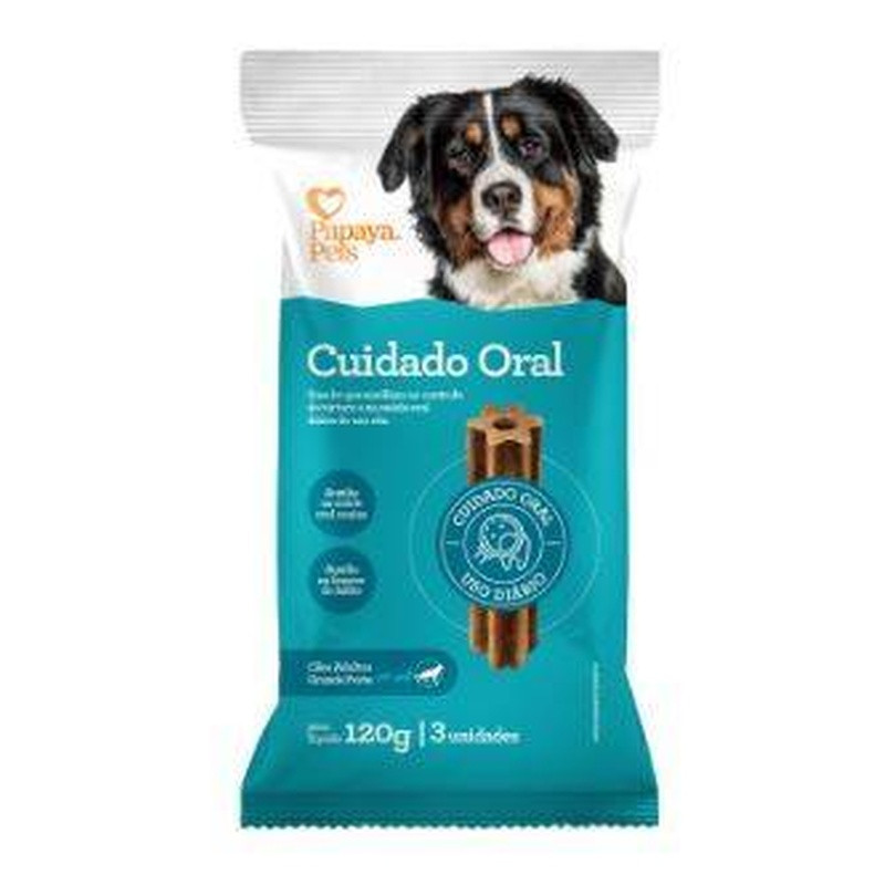 Cuidado Oral Papaya Pets 120g Grande Porte 3 Und Un