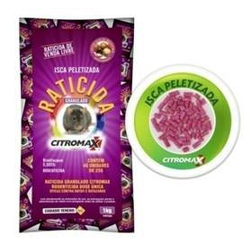 Raticida Granulado Rosa Citromax 1kg (40 X 25gr) Un