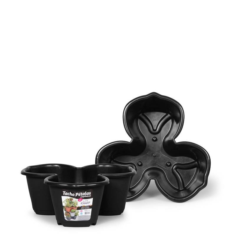 Vaso Petalas Empilhavel 4 Litros Preto Un