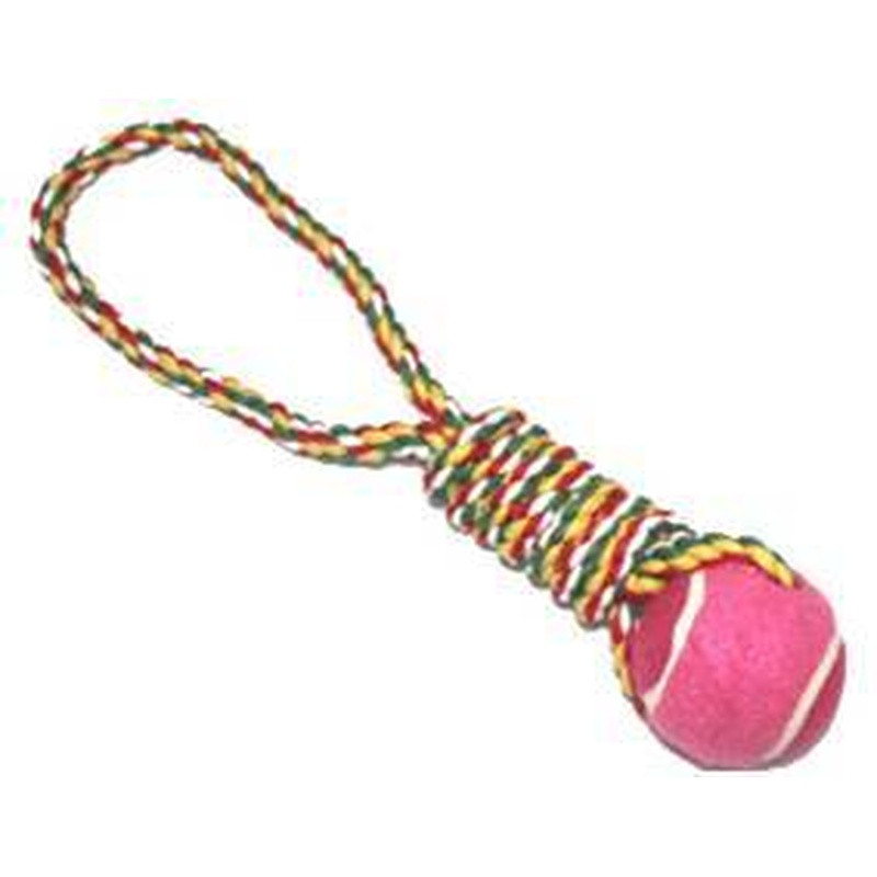 Brinquedo Corda C/Bola Tenis P/Cachorro 40cm Un