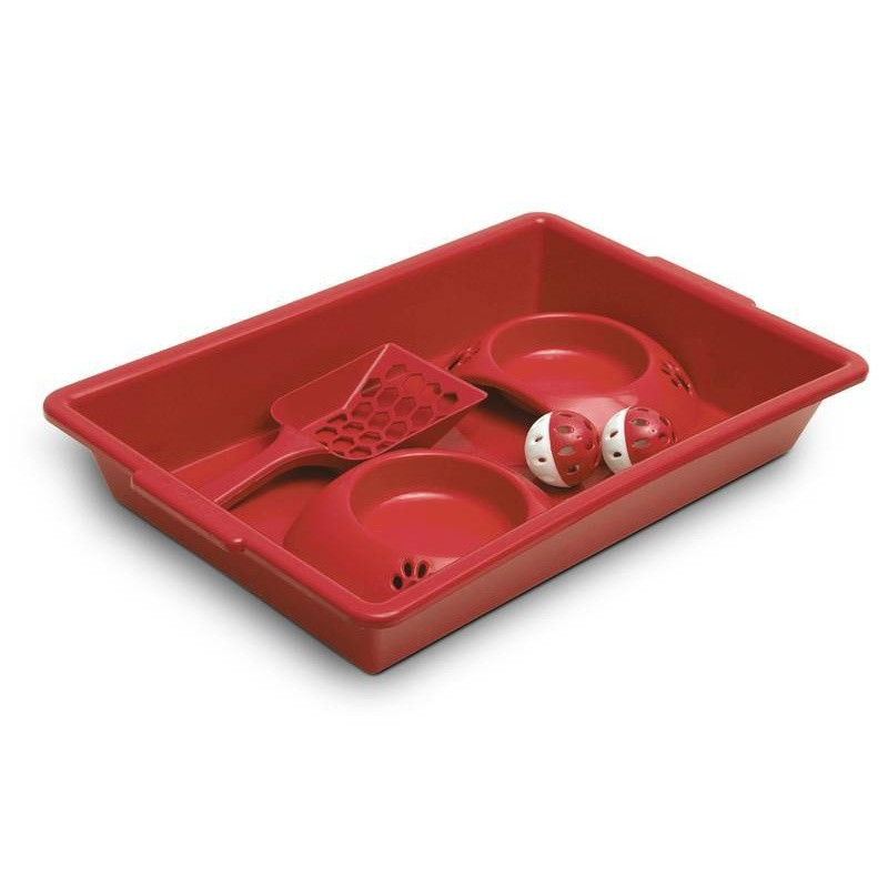 Kit Higienico Para Gatos Filhotes Yan Pet Un Vermelho