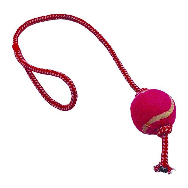 Brinq. Corda P/Caes Pux C/Bola Rosa Dog238 Un