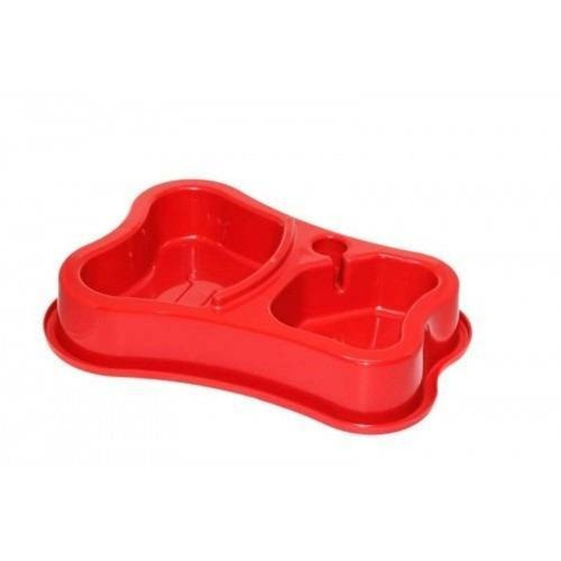 Comedouro E Bebedouro Duplo Aut Mr Pet Un Vermelho