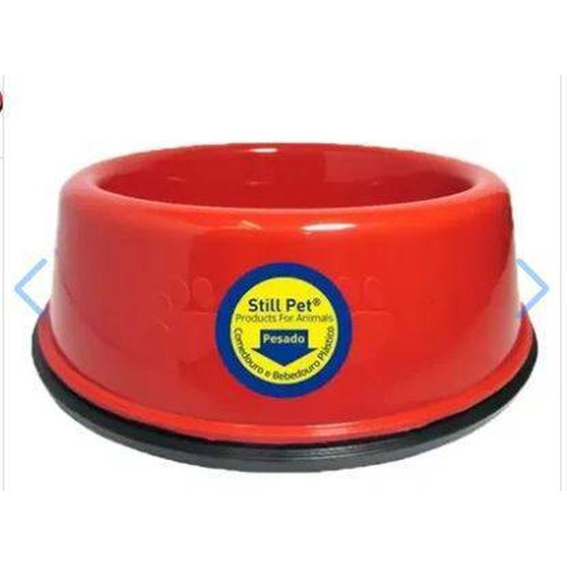 Comedouro Plastico Pesado 300ml Un Vermelho