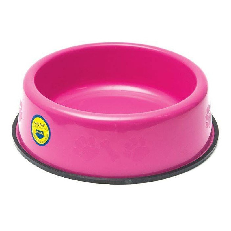 Comedouro Plastico Pesado 300ml Un Rosa