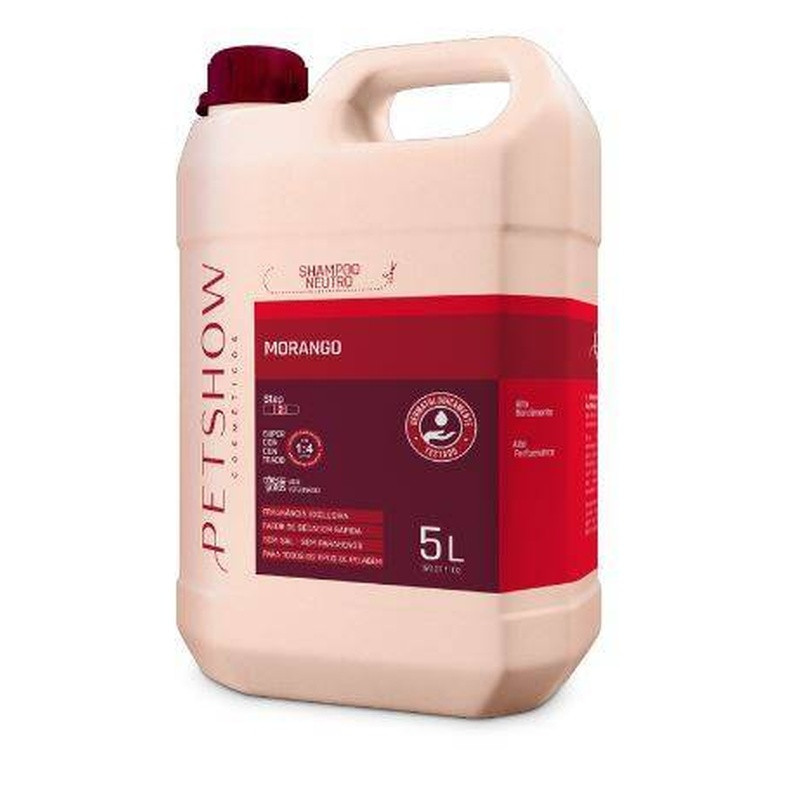Shampoo Neutro Morango 5 Lt Pet Show Un