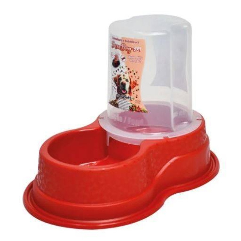 Comedouro/Bebedouro Duradog 1,5lts Durapets Un Vermelho