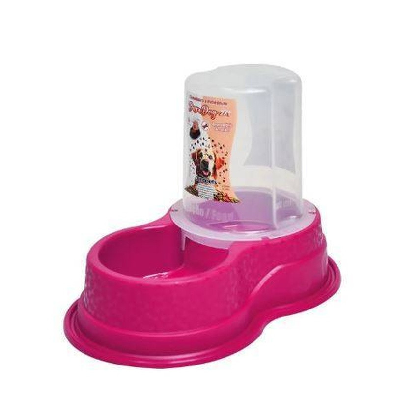 Comedouro/Bebedouro Duradog 2x1 3lts Durapets Un Rosa