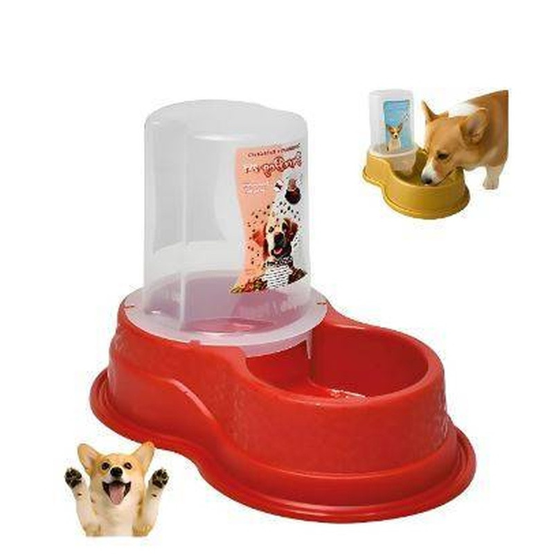 Comedouro/Bebedouro Duradog 2x1 3lts Durapets Un Vermelho